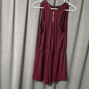 Ambiance Burgundy Sleeveless Romper